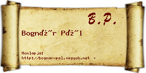 Bognár Pál névjegykártya