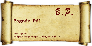 Bognár Pál névjegykártya