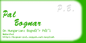 pal bognar business card